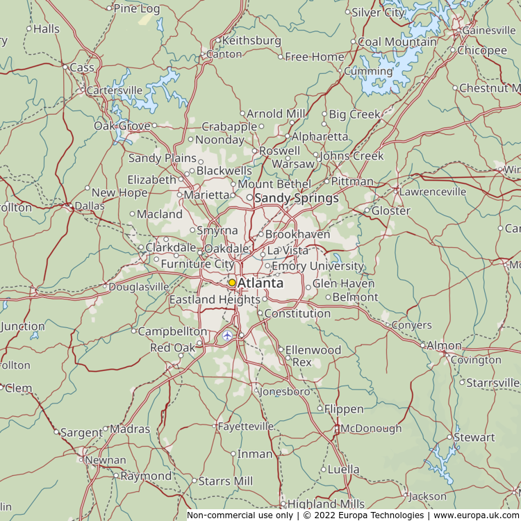 Map of Atlanta, United States | Global 1000 Atlas