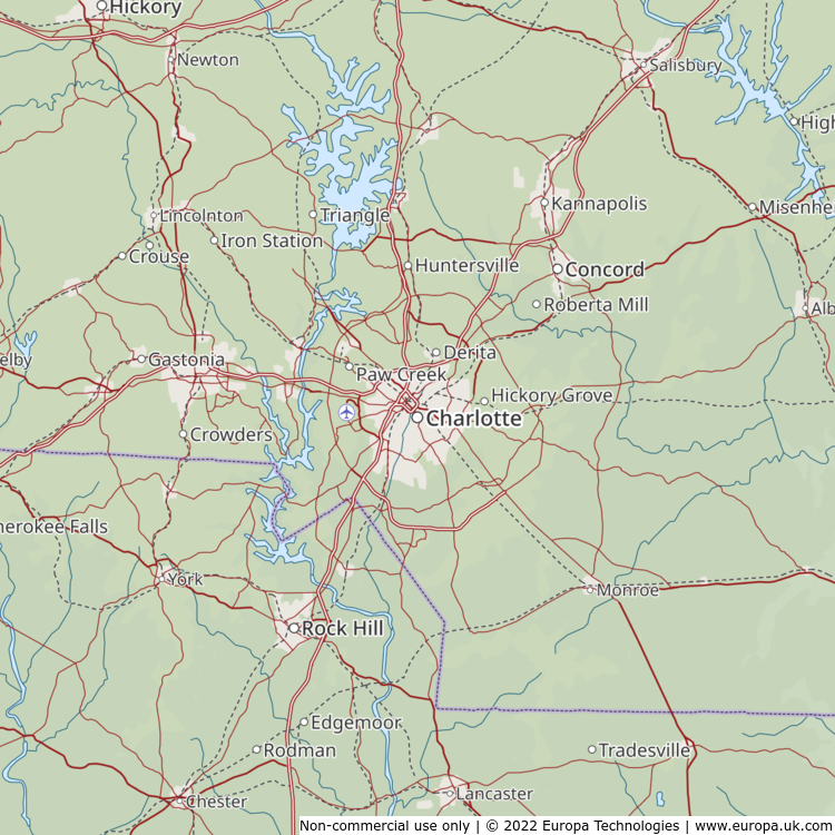 Map of Charlotte, United States | Global 1000 Atlas