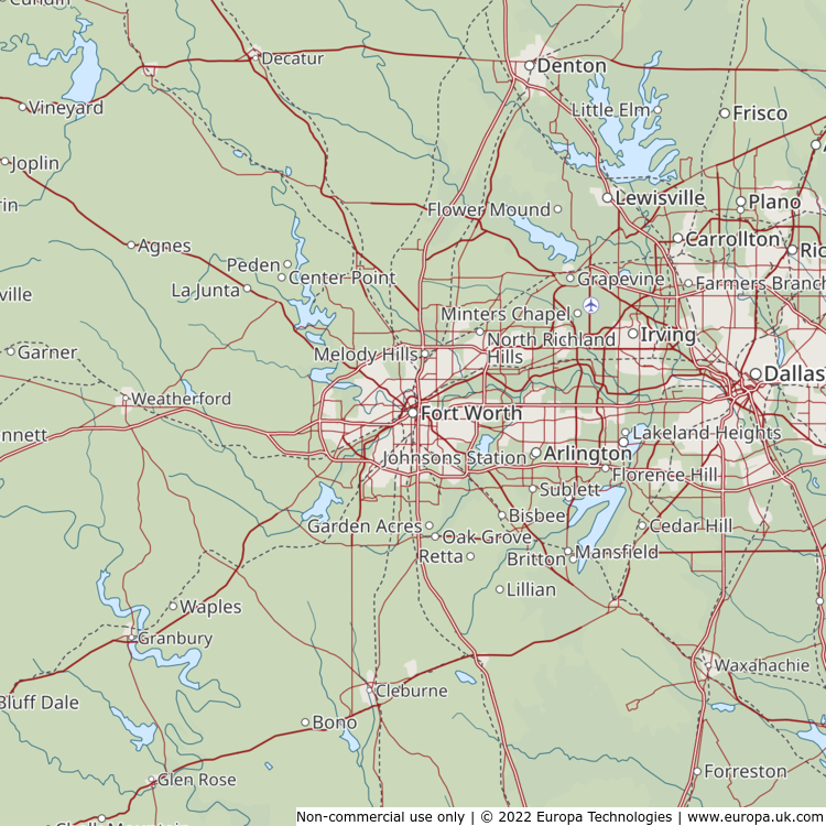 Map of Fort Worth, United States | Global 1000 Atlas