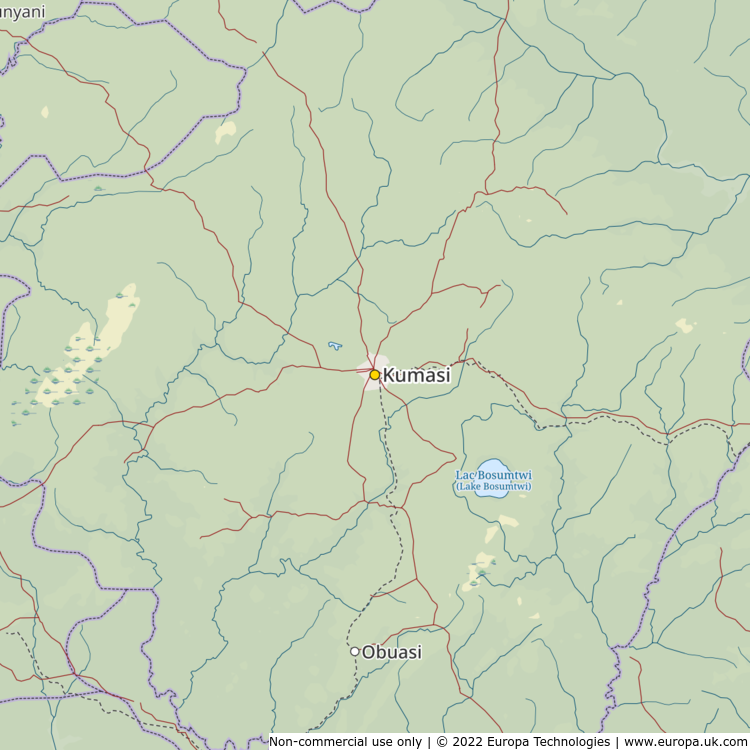 Map Of Kumasi Metropolis Map Of Kumasi, Ghana | Global 1000 Atlas