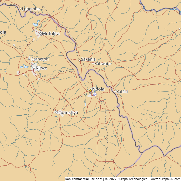 Map Of Ndola Zambia Global 1000 Atlas