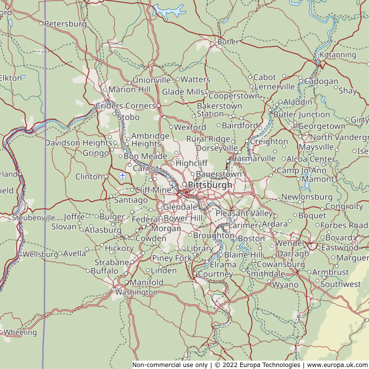Map of Pittsburgh, United States | Global 1000 Atlas