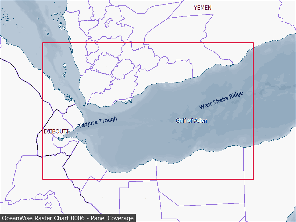 Panel coverage map for UKHO Raster Chart 0006