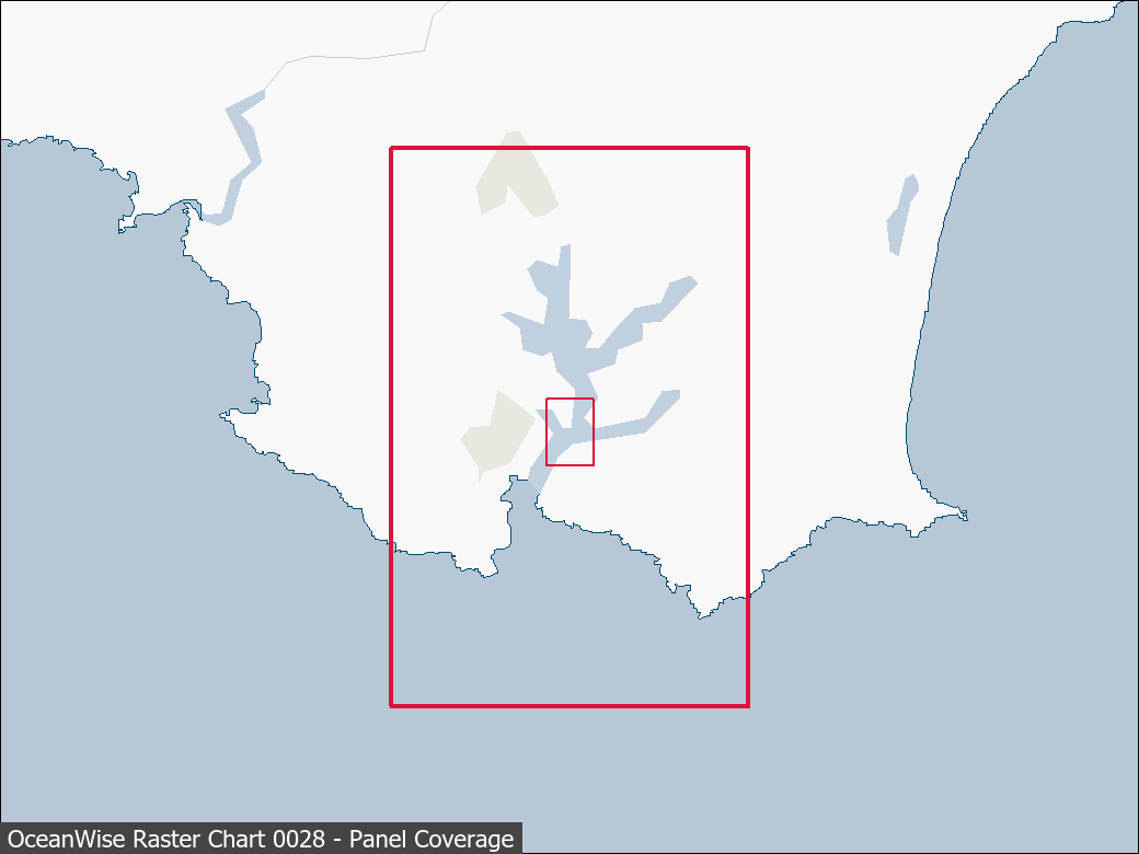 Panel coverage map for UKHO Raster Chart 0028