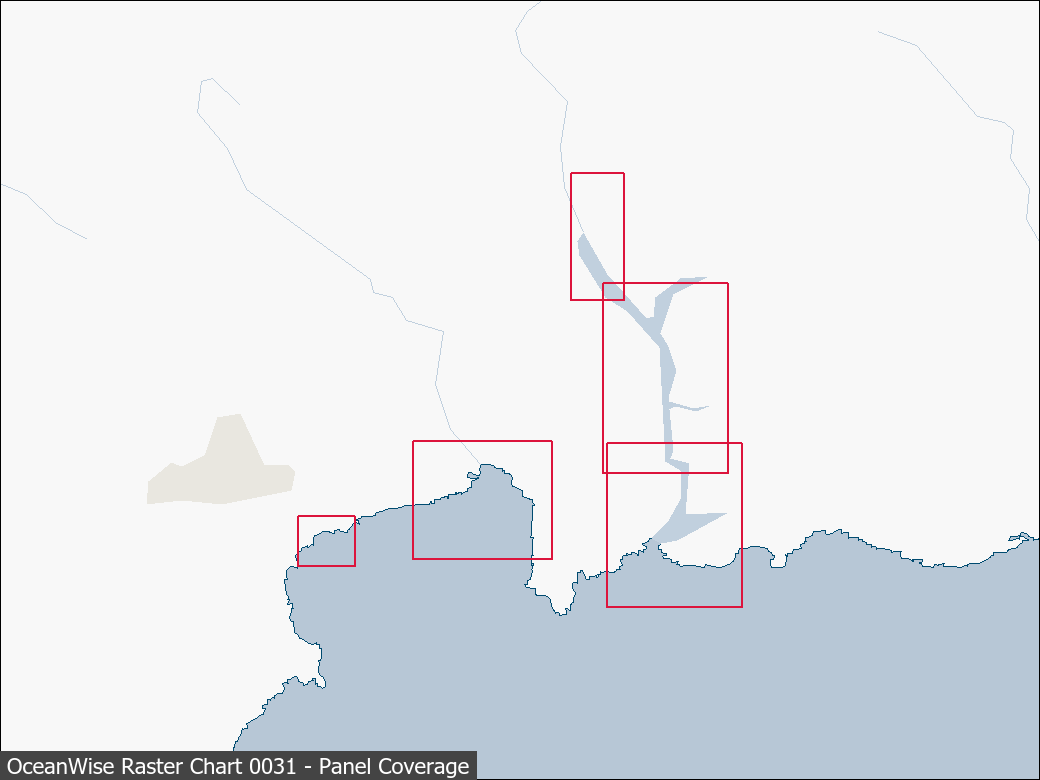 Panel coverage map for UKHO Raster Chart 0031