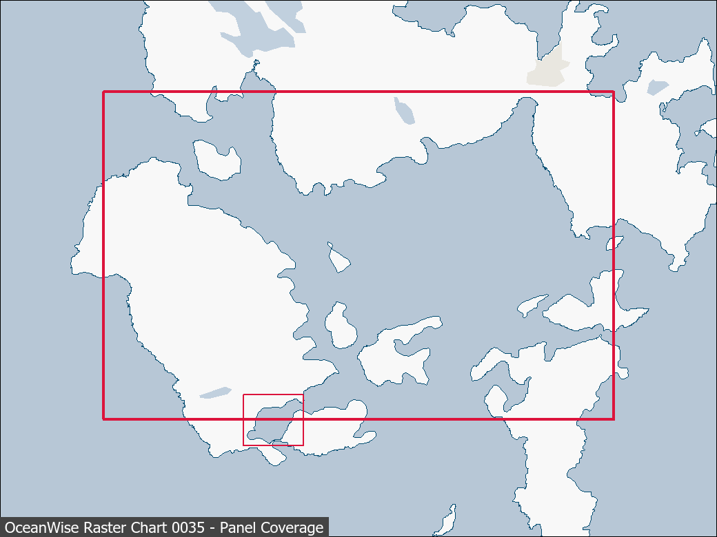 Panel coverage map for UKHO Raster Chart 0035