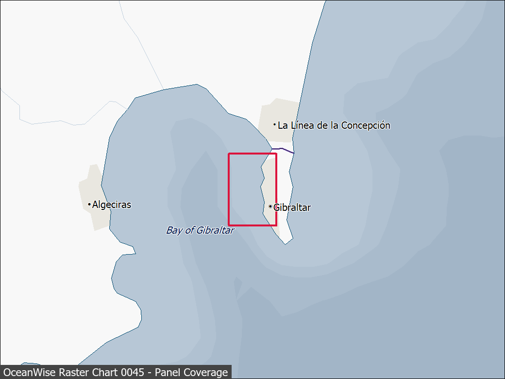 Panel coverage map for UKHO Raster Chart 0045