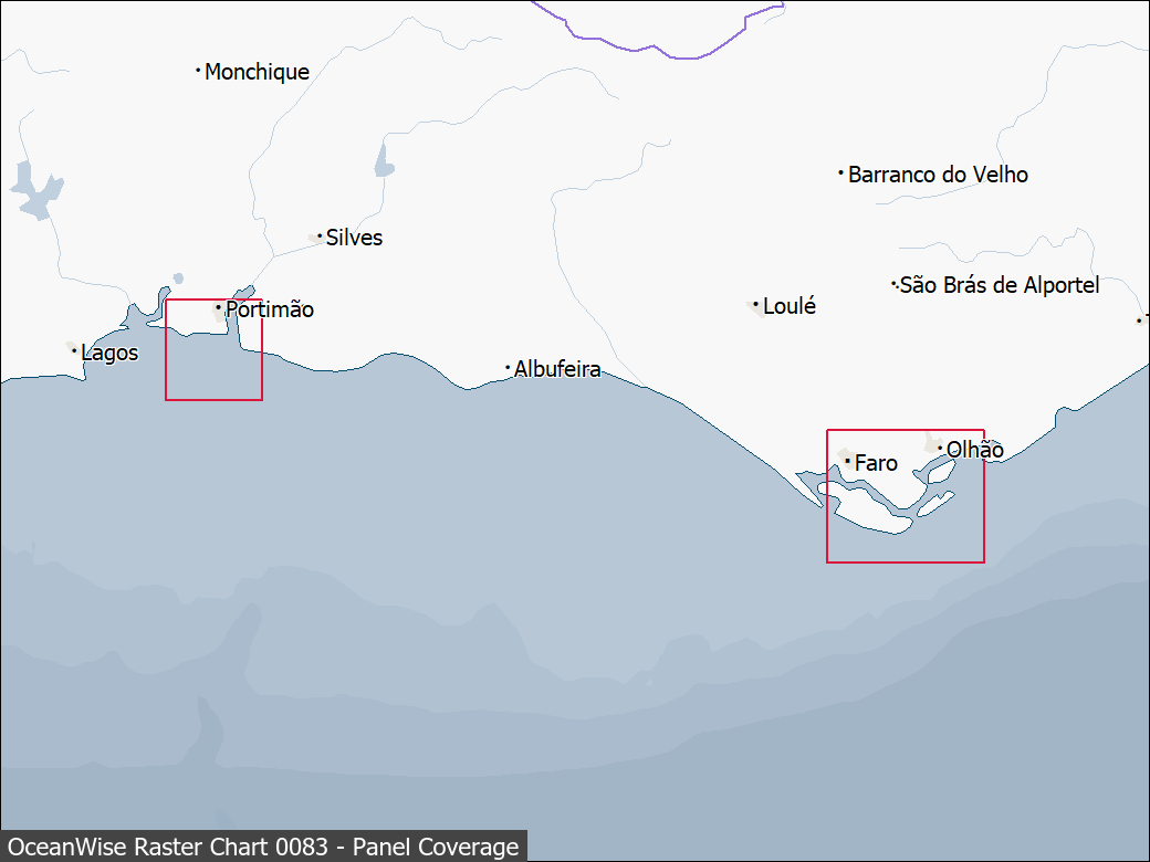 Panel coverage map for UKHO Raster Chart 0083