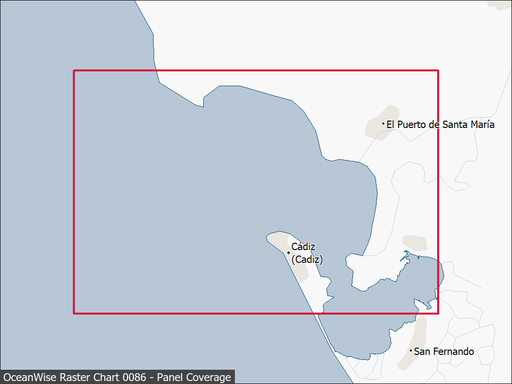 Panel coverage map for UKHO Raster Chart 0086