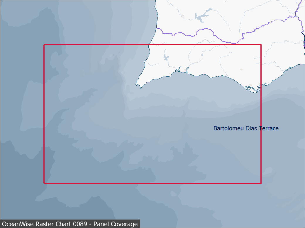 Panel coverage map for UKHO Raster Chart 0089