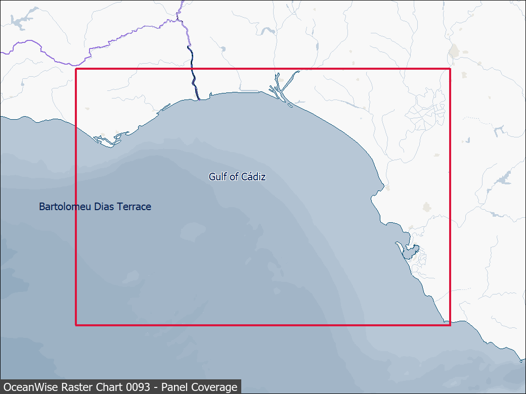 Panel coverage map for UKHO Raster Chart 0093