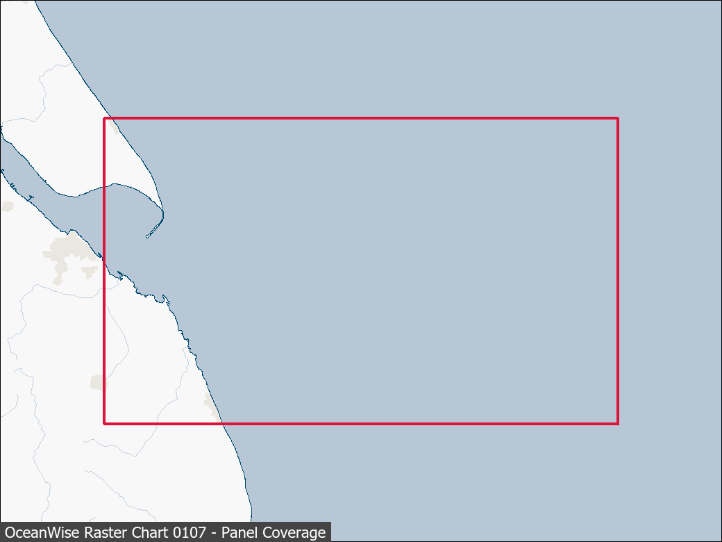 Panel coverage map for UKHO Raster Chart 0107