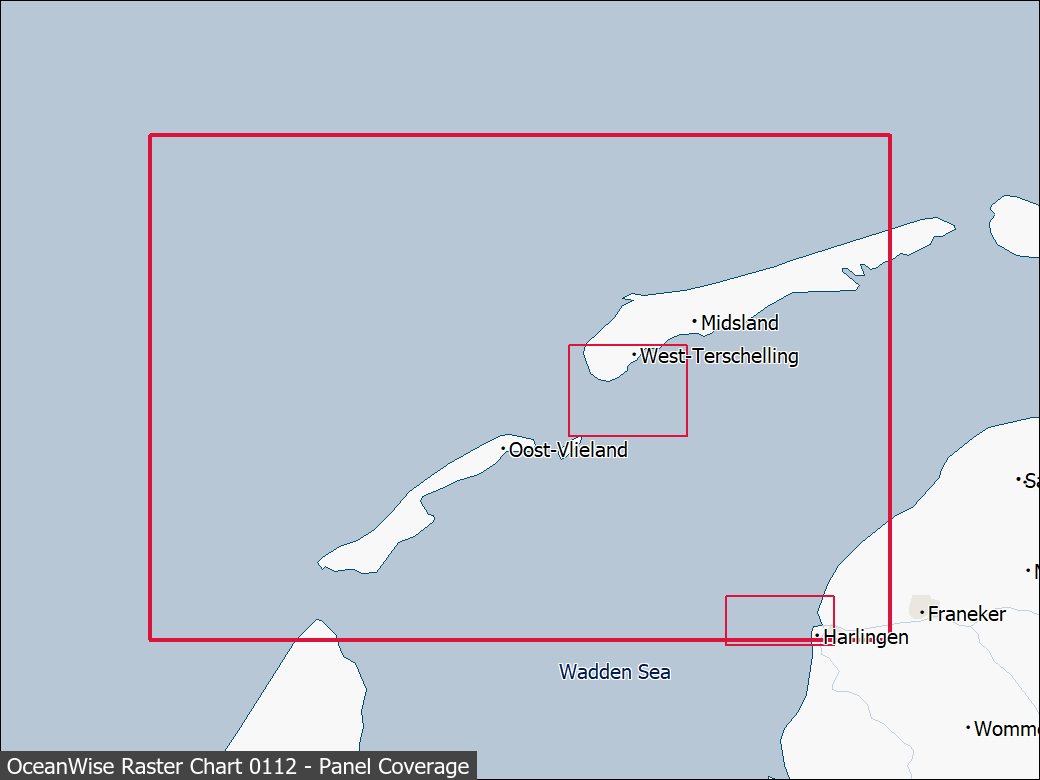 Panel coverage map for UKHO Raster Chart 0112