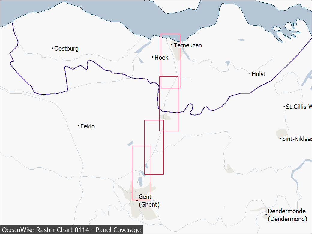 Panel coverage map for UKHO Raster Chart 0114