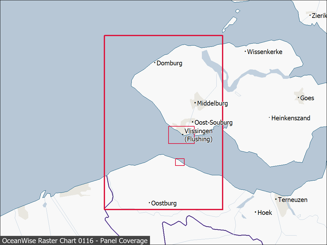 Panel coverage map for UKHO Raster Chart 0116