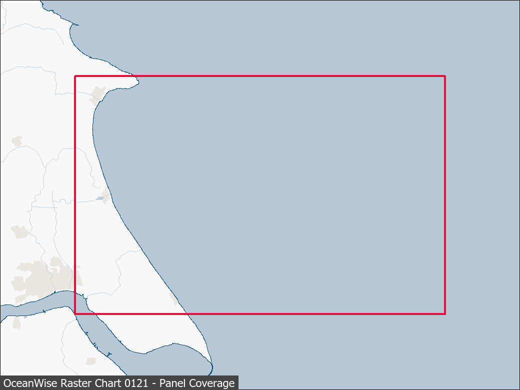 Panel coverage map for UKHO Raster Chart 0121