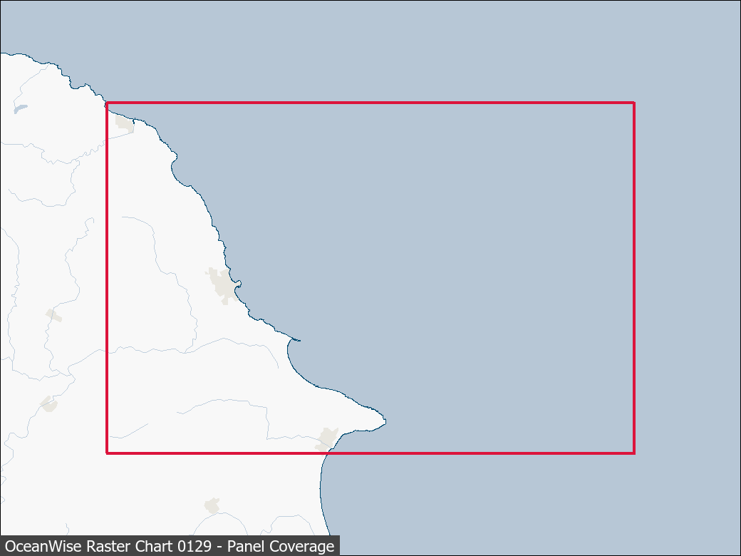 Panel coverage map for UKHO Raster Chart 0129