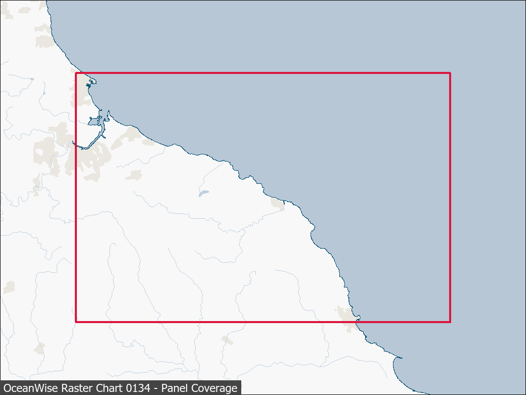 Panel coverage map for UKHO Raster Chart 0134