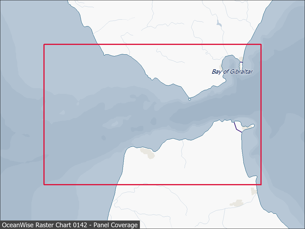 Panel coverage map for UKHO Raster Chart 0142