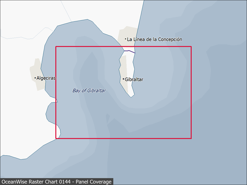 Panel coverage map for UKHO Raster Chart 0144