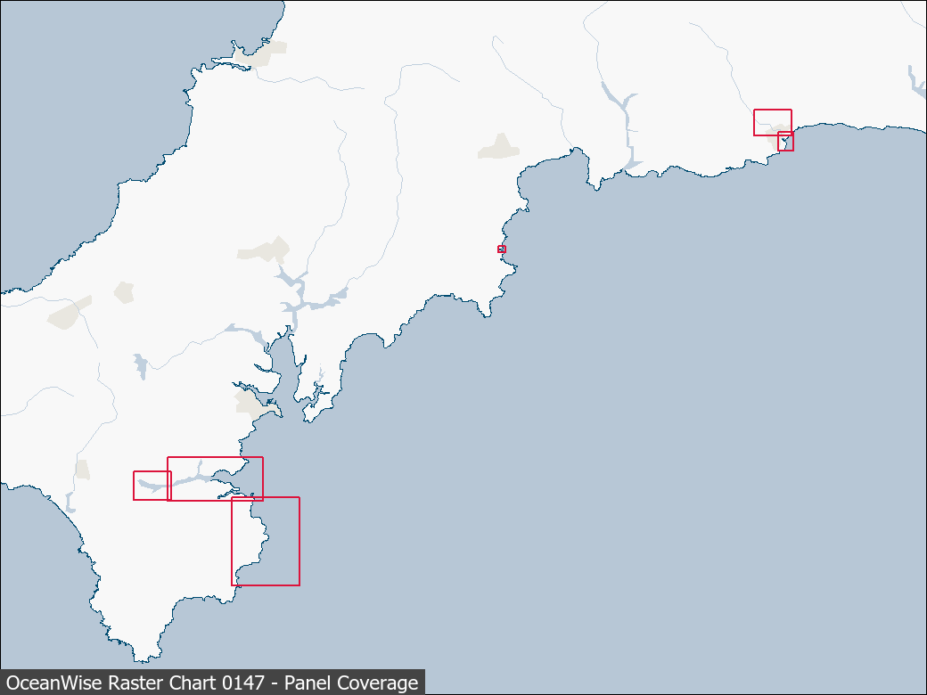 Panel coverage map for UKHO Raster Chart 0147