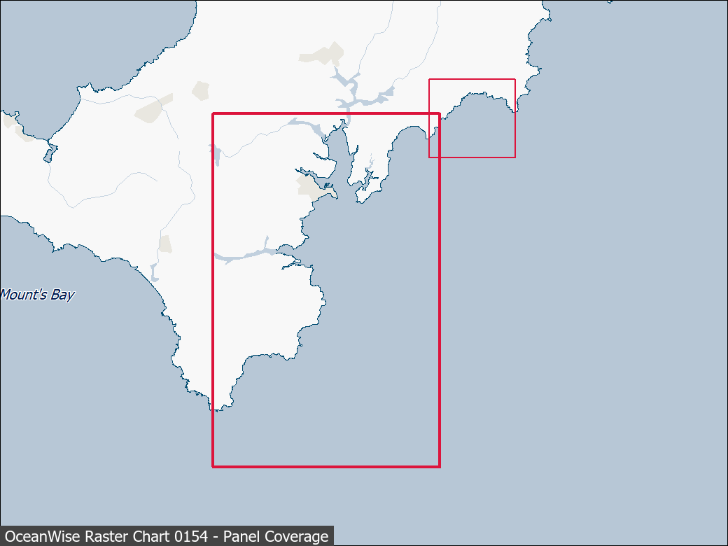 Panel coverage map for UKHO Raster Chart 0154