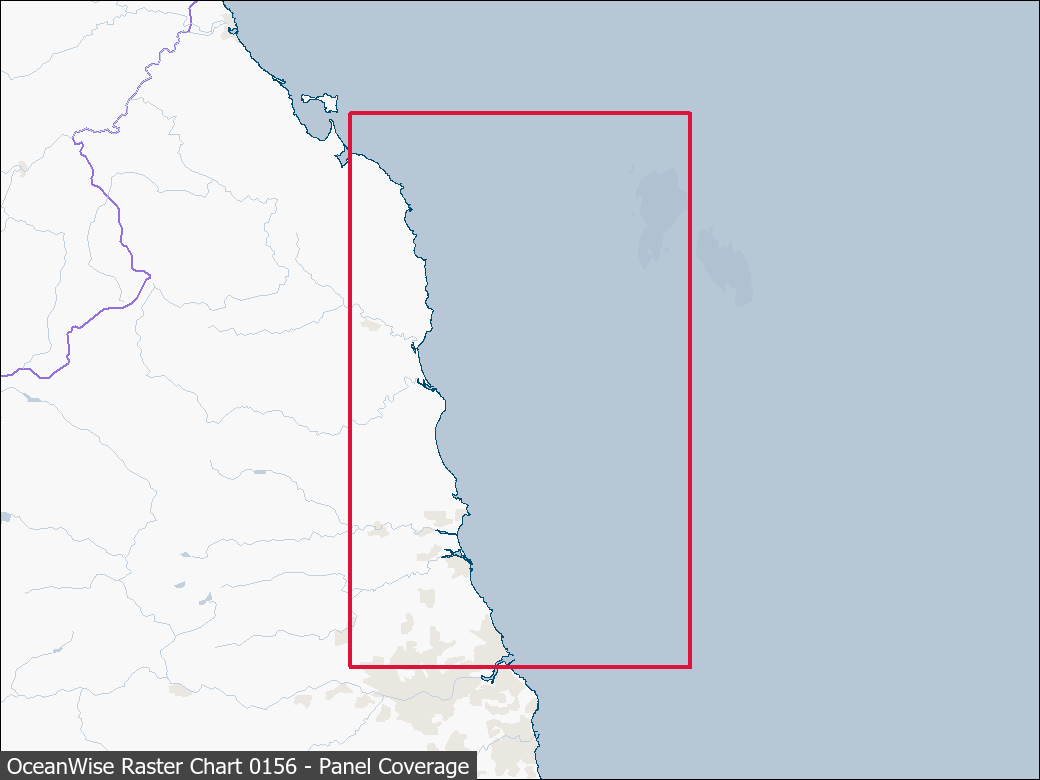 Panel coverage map for UKHO Raster Chart 0156