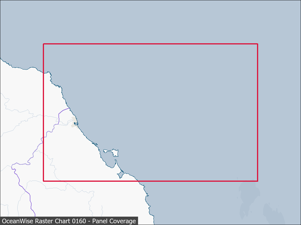 Panel coverage map for UKHO Raster Chart 0160