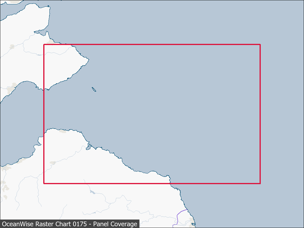 Panel coverage map for UKHO Raster Chart 0175