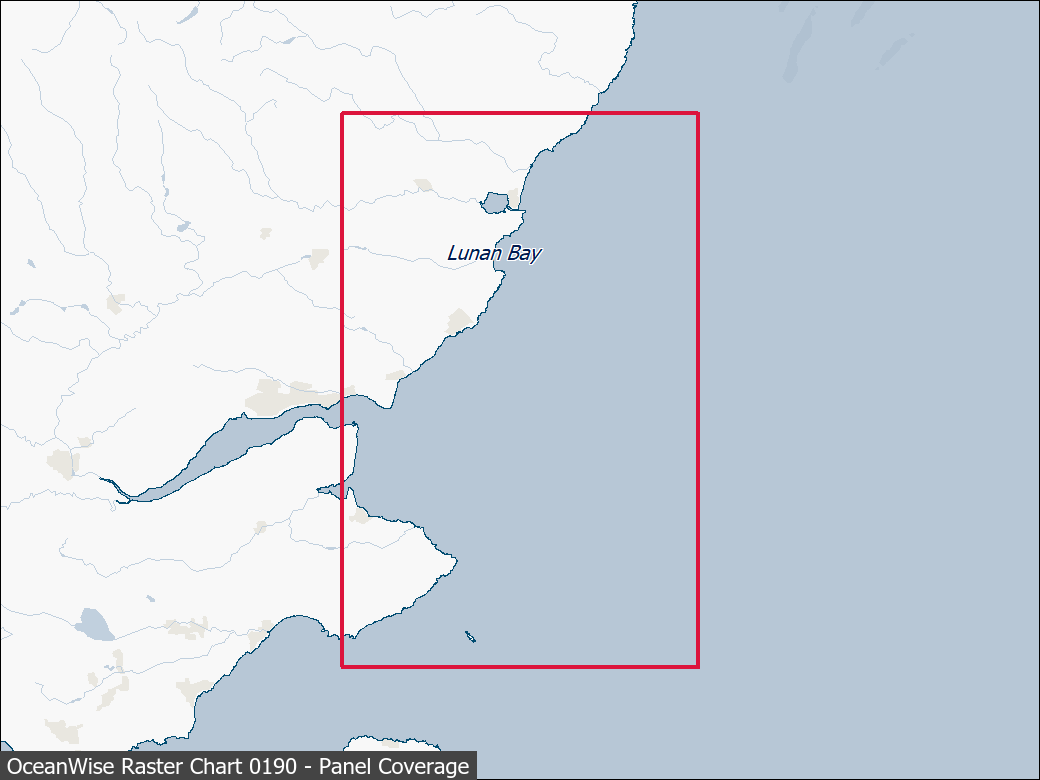 Panel coverage map for UKHO Raster Chart 0190