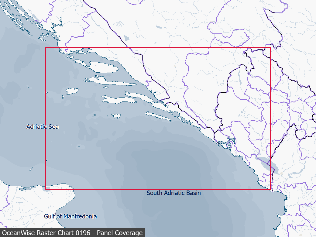 Panel coverage map for UKHO Raster Chart 0196