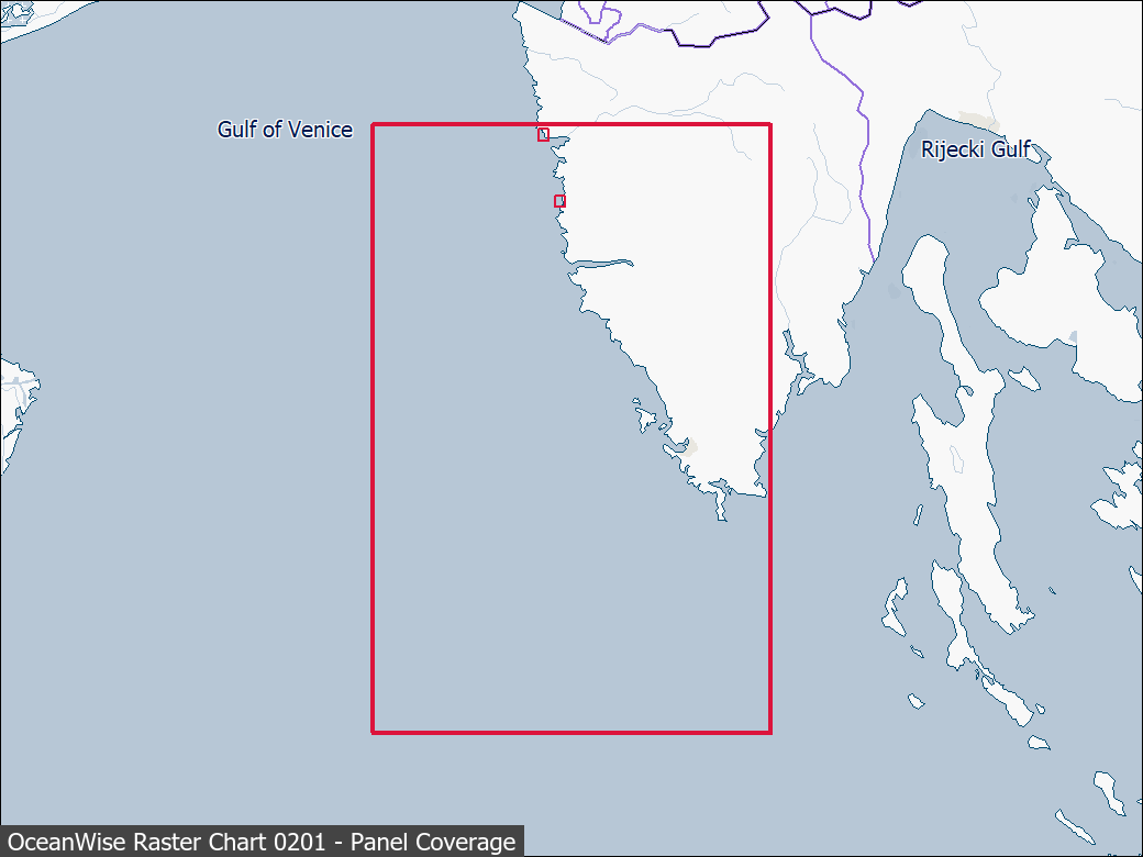 Panel coverage map for UKHO Raster Chart 0201