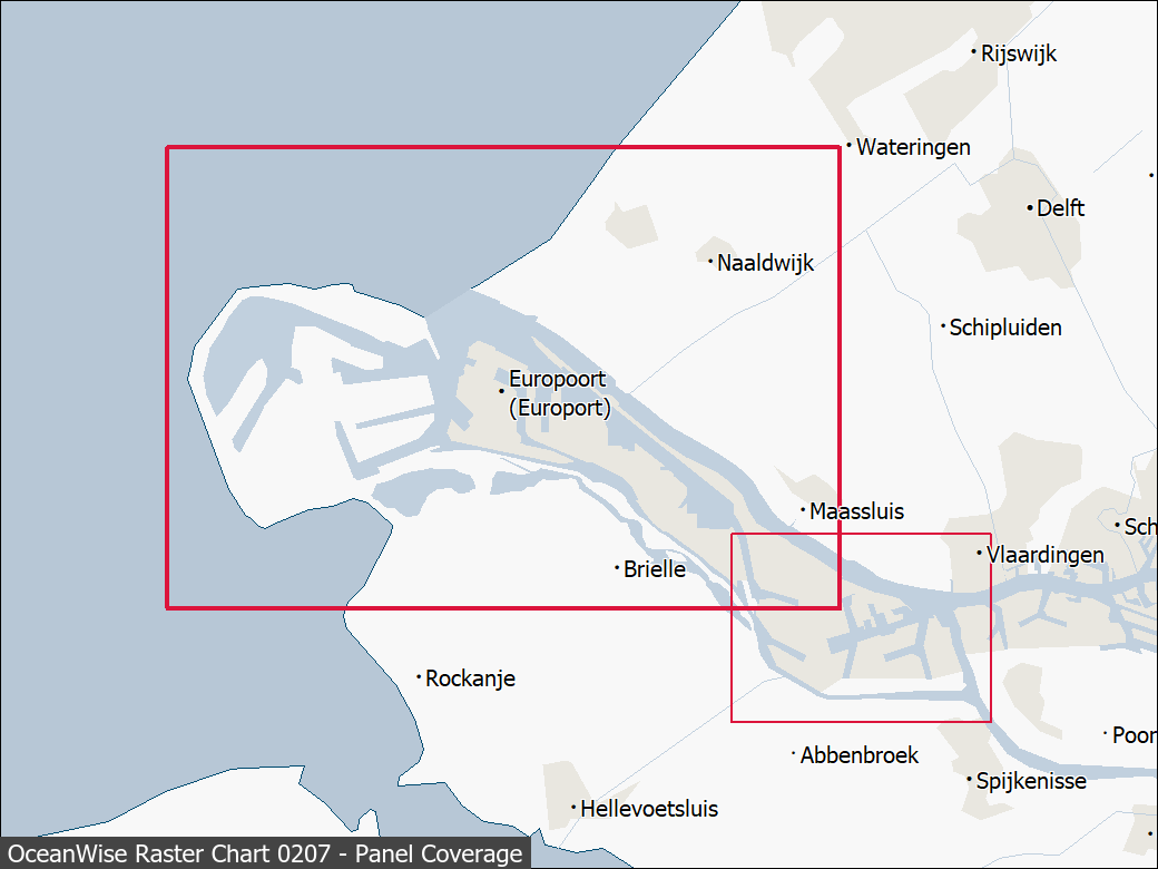 Panel coverage map for UKHO Raster Chart 0207