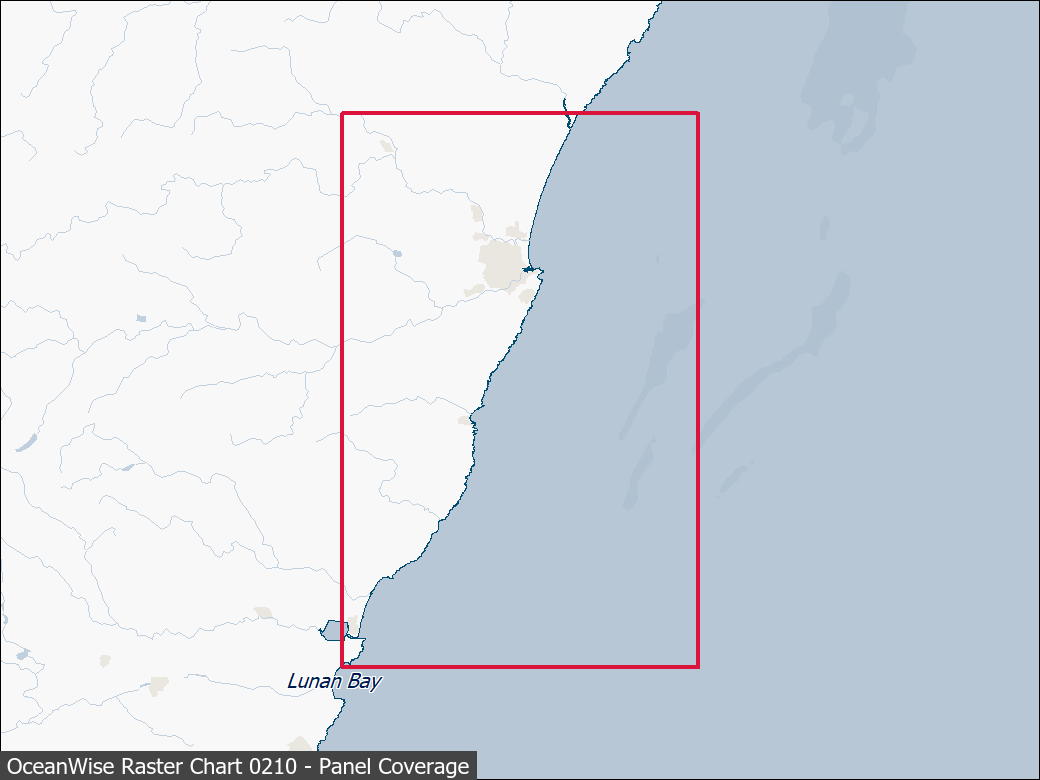 Panel coverage map for UKHO Raster Chart 0210