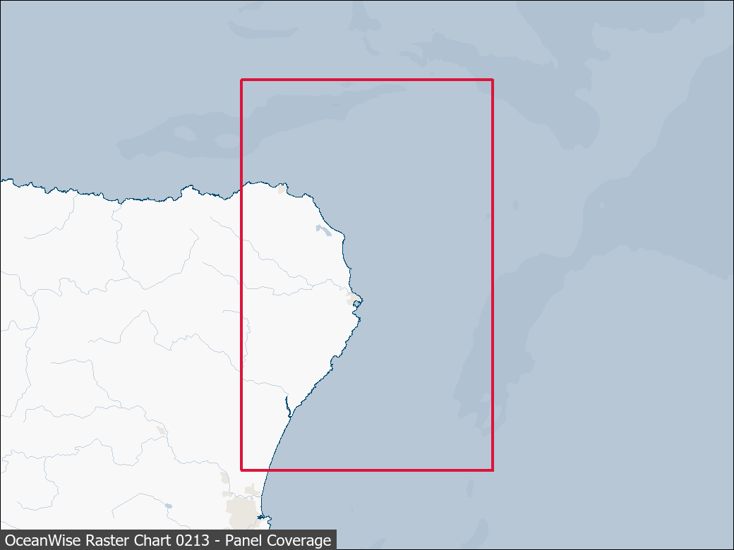 Panel coverage map for UKHO Raster Chart 0213