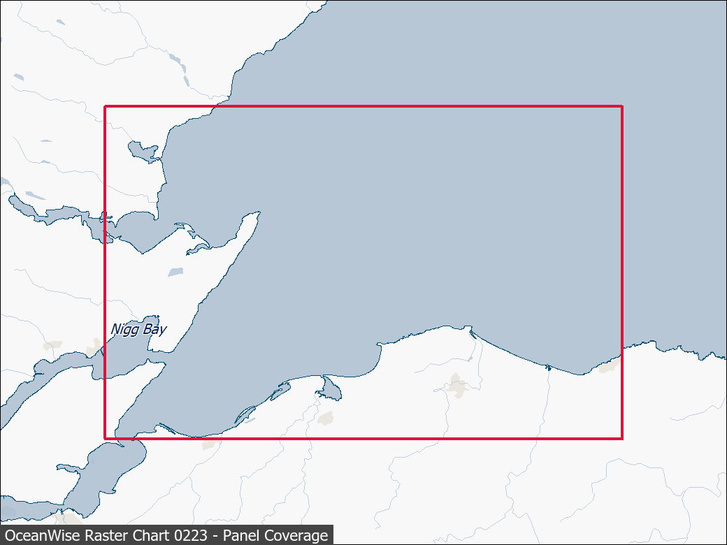 Panel coverage map for UKHO Raster Chart 0223