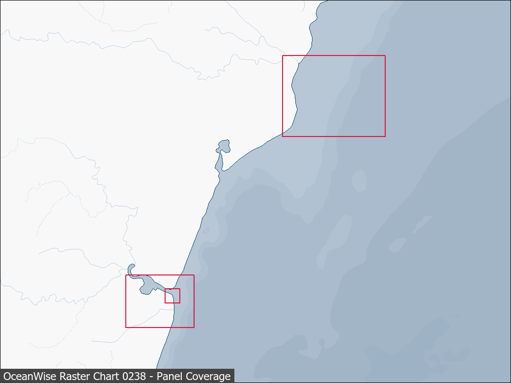 Panel coverage map for UKHO Raster Chart 0238