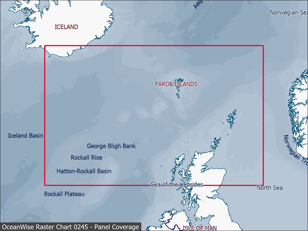 Panel coverage map for UKHO Raster Chart 0245