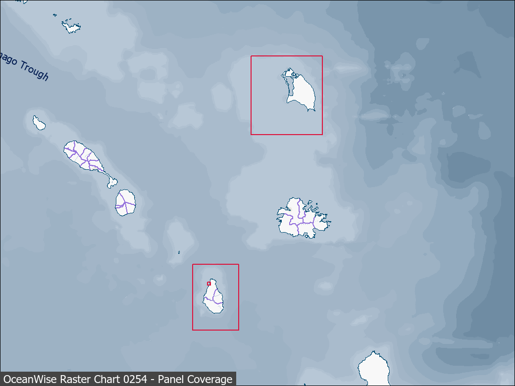 Panel coverage map for UKHO Raster Chart 0254