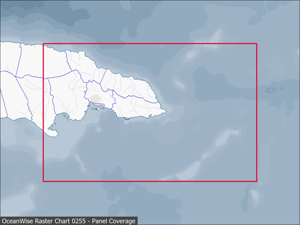 Panel coverage map for UKHO Raster Chart 0255