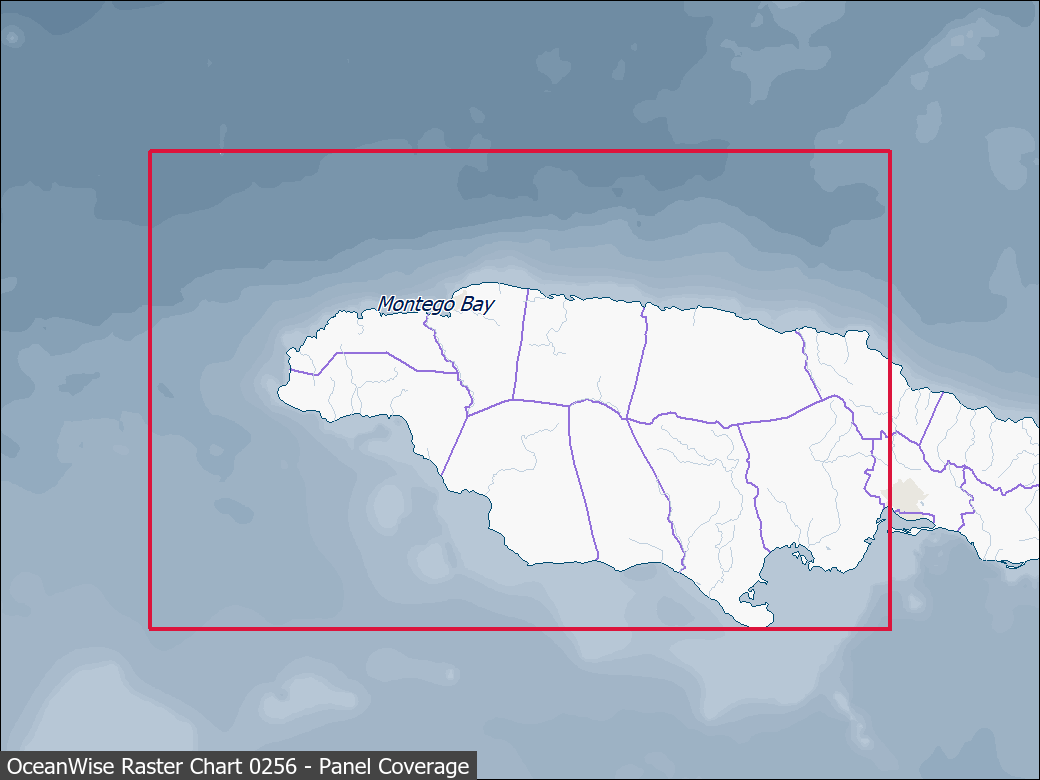 Panel coverage map for UKHO Raster Chart 0256