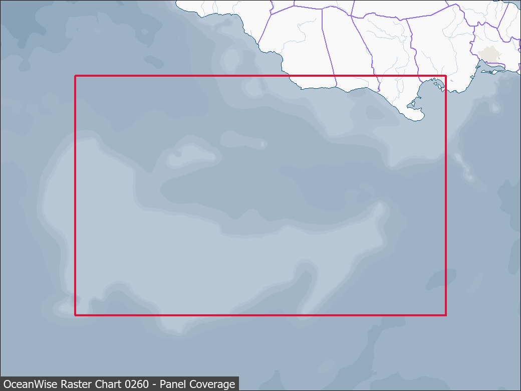 Panel coverage map for UKHO Raster Chart 0260