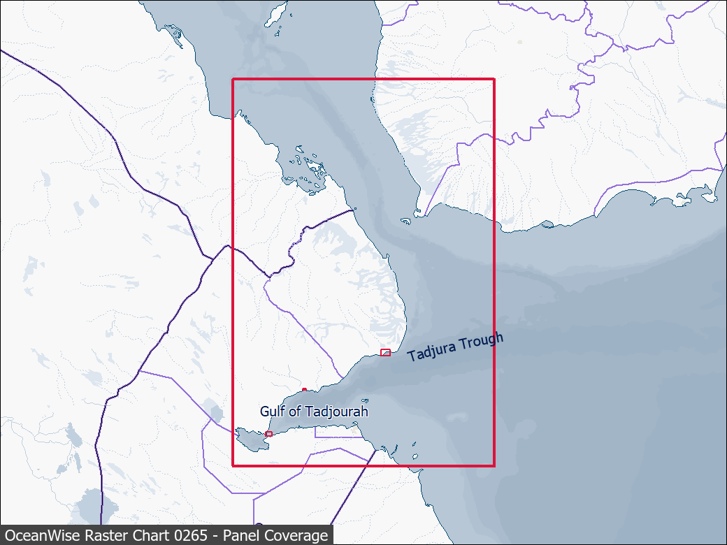 Panel coverage map for UKHO Raster Chart 0265