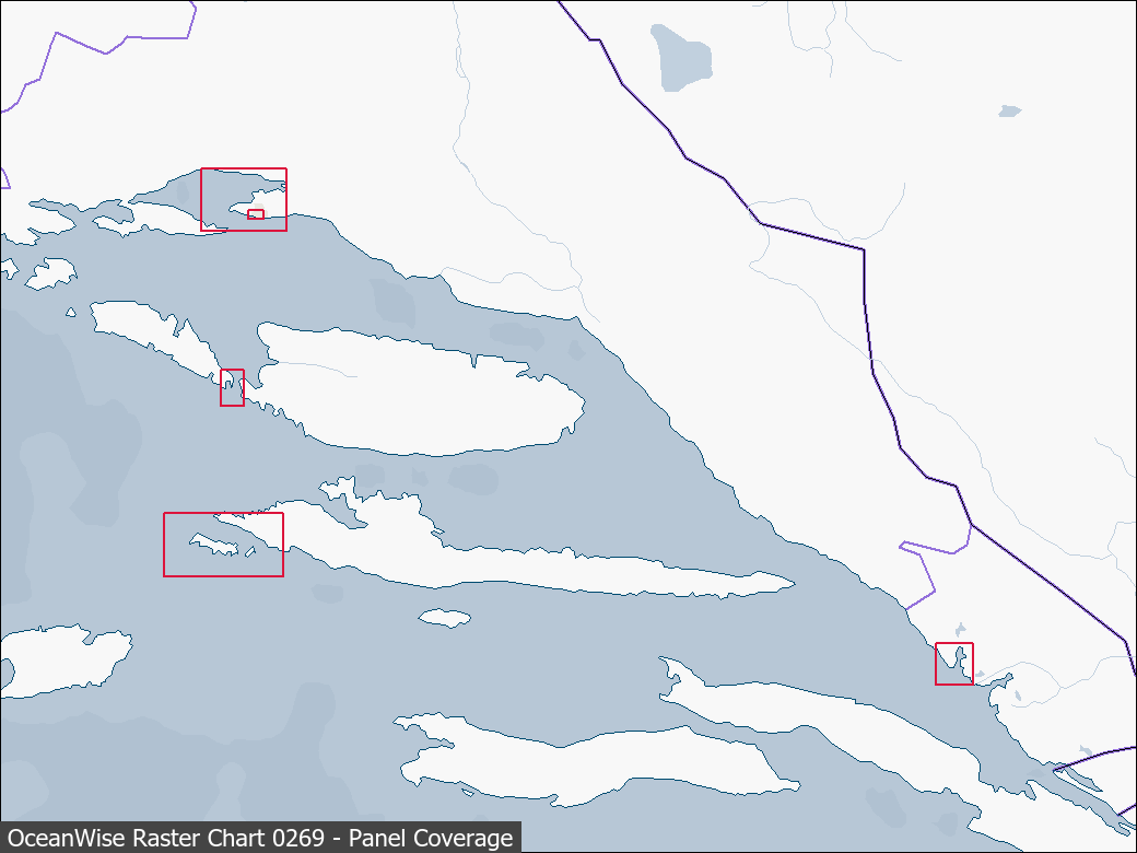 Panel coverage map for UKHO Raster Chart 0269