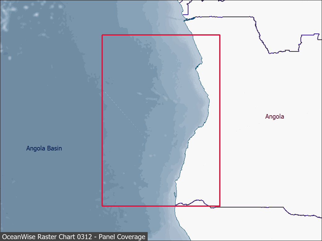 Panel coverage map for UKHO Raster Chart 0312