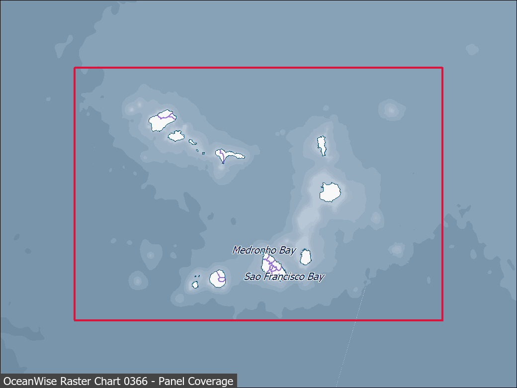 Panel coverage map for UKHO Raster Chart 0366