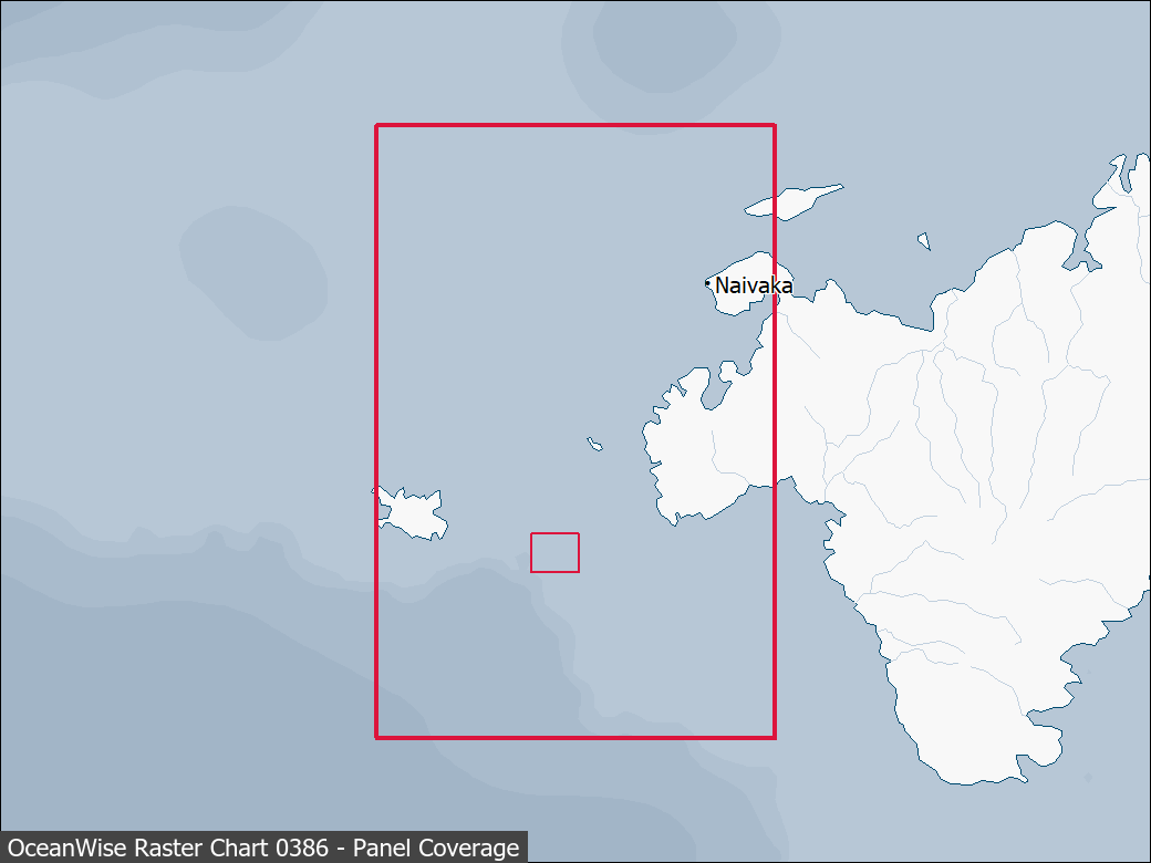 Panel coverage map for UKHO Raster Chart 0386