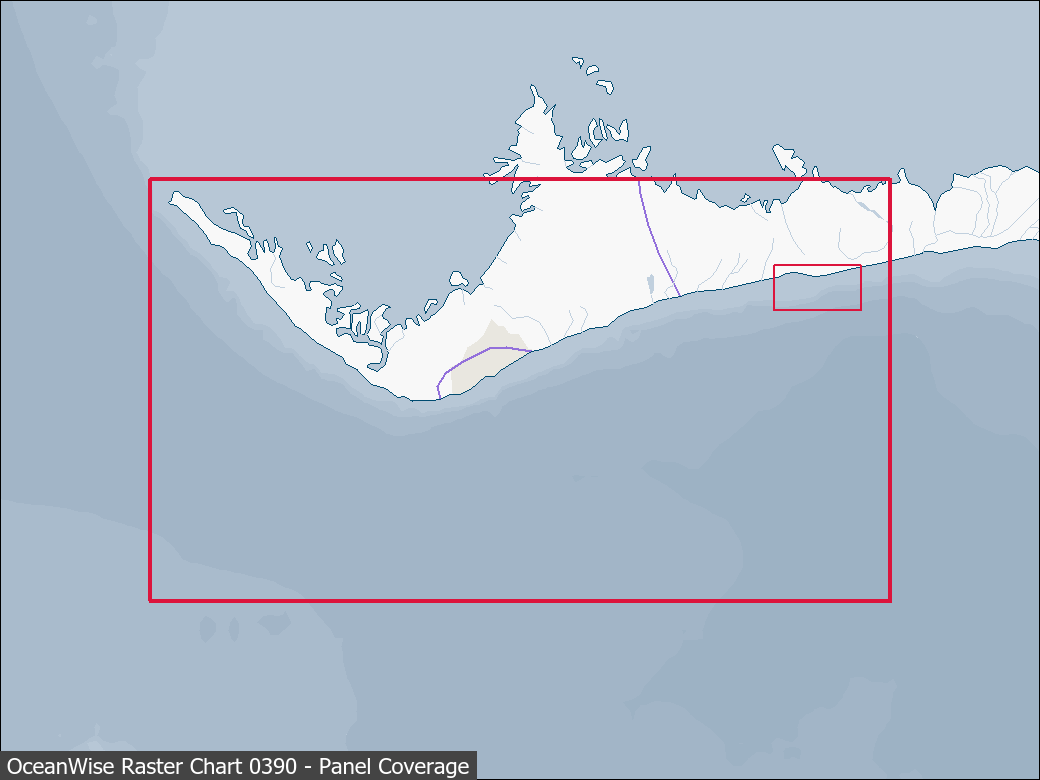 Panel coverage map for UKHO Raster Chart 0390