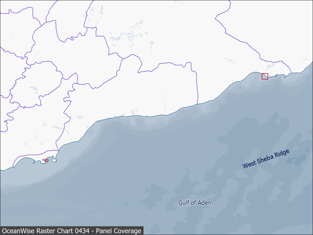 Panel coverage map for UKHO Raster Chart 0434