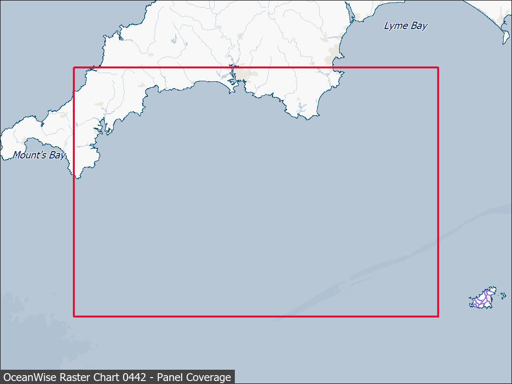 Panel coverage map for UKHO Raster Chart 0442